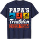 Papa's Triathlon Cheer Team Triathlete Swim Bike Run Athlete T-Shirt - T-Shirt | Navy