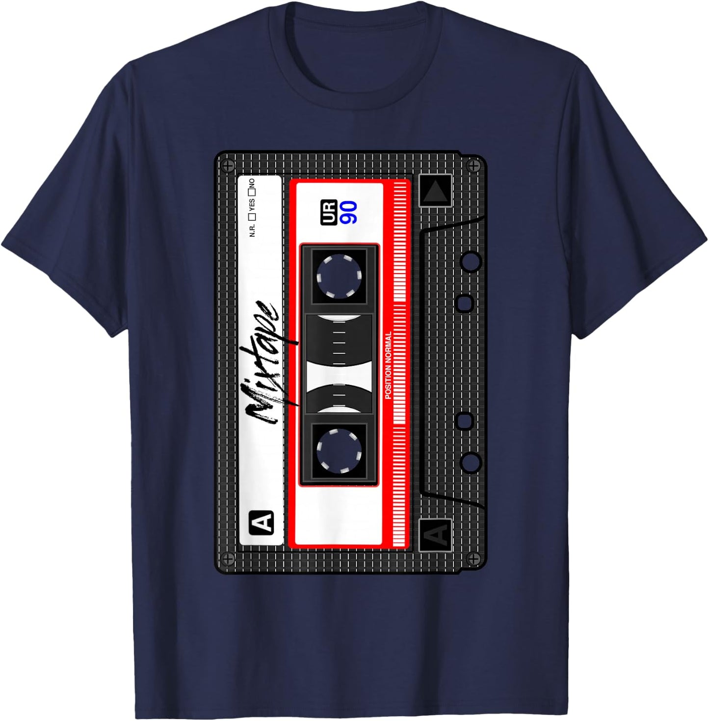 Cassette Tape Music Mix Audio 90s Party 80s Outfit Cassette T-Shirt - T-Shirt | Navy
