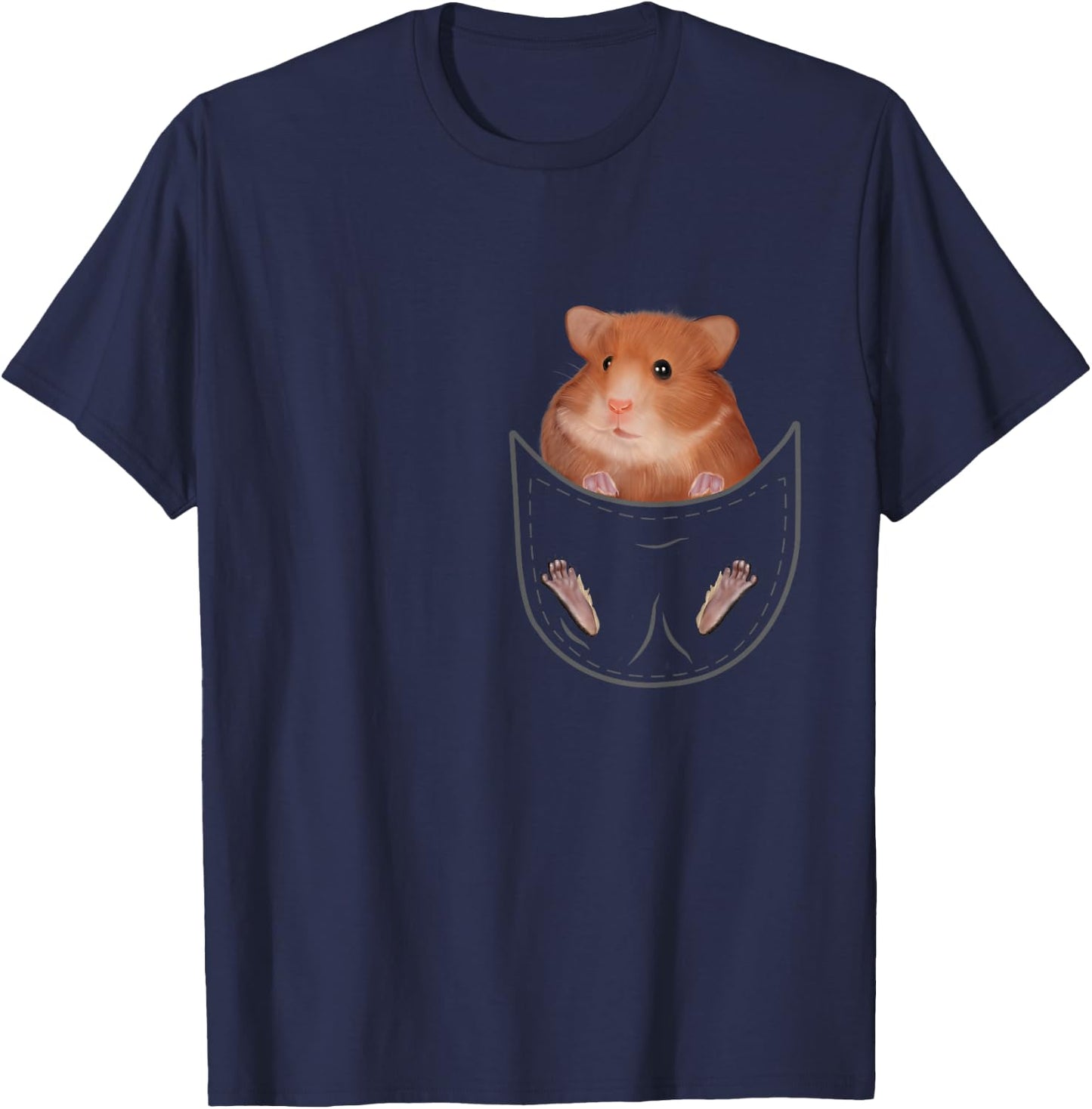 Kids Hamster Clothes Pocket Animal Outfit Gift Hamster T-Shirt - T-Shirt | Navy