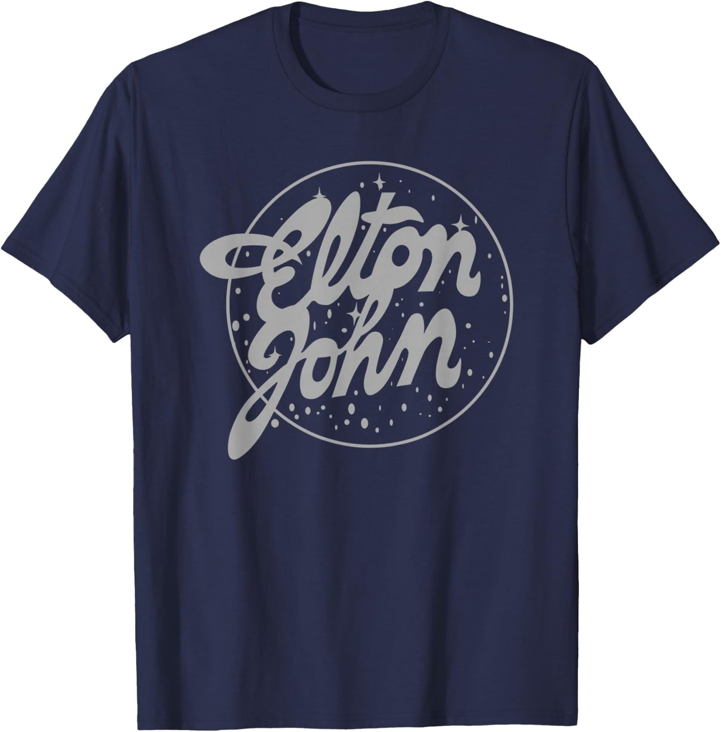 Elton John Official Vintage Tour Logo T-Shirt - T-Shirt | Navy