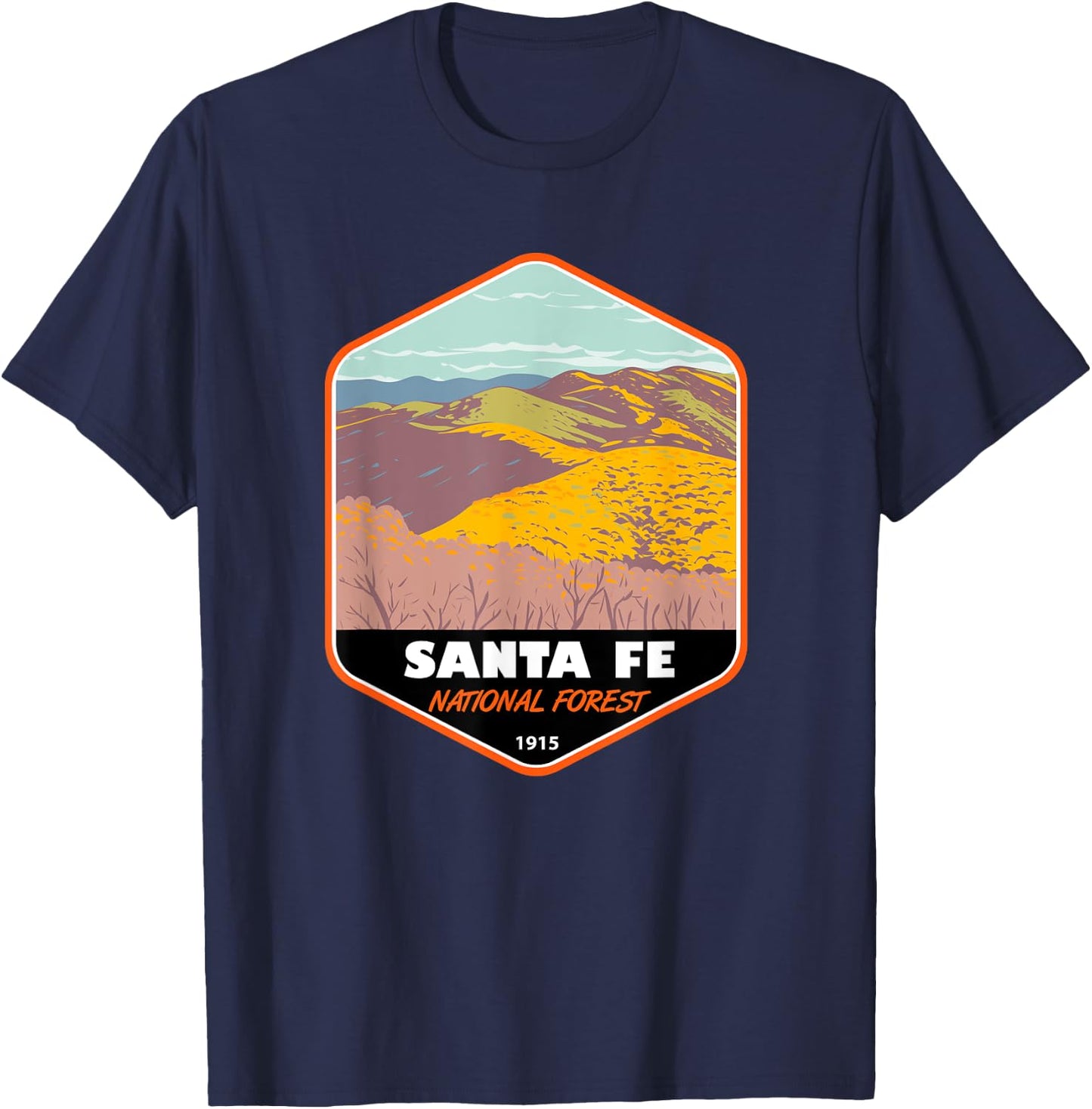 Santa Fe National Forest New Mexico Badge T-Shirt - T-Shirt | Navy
