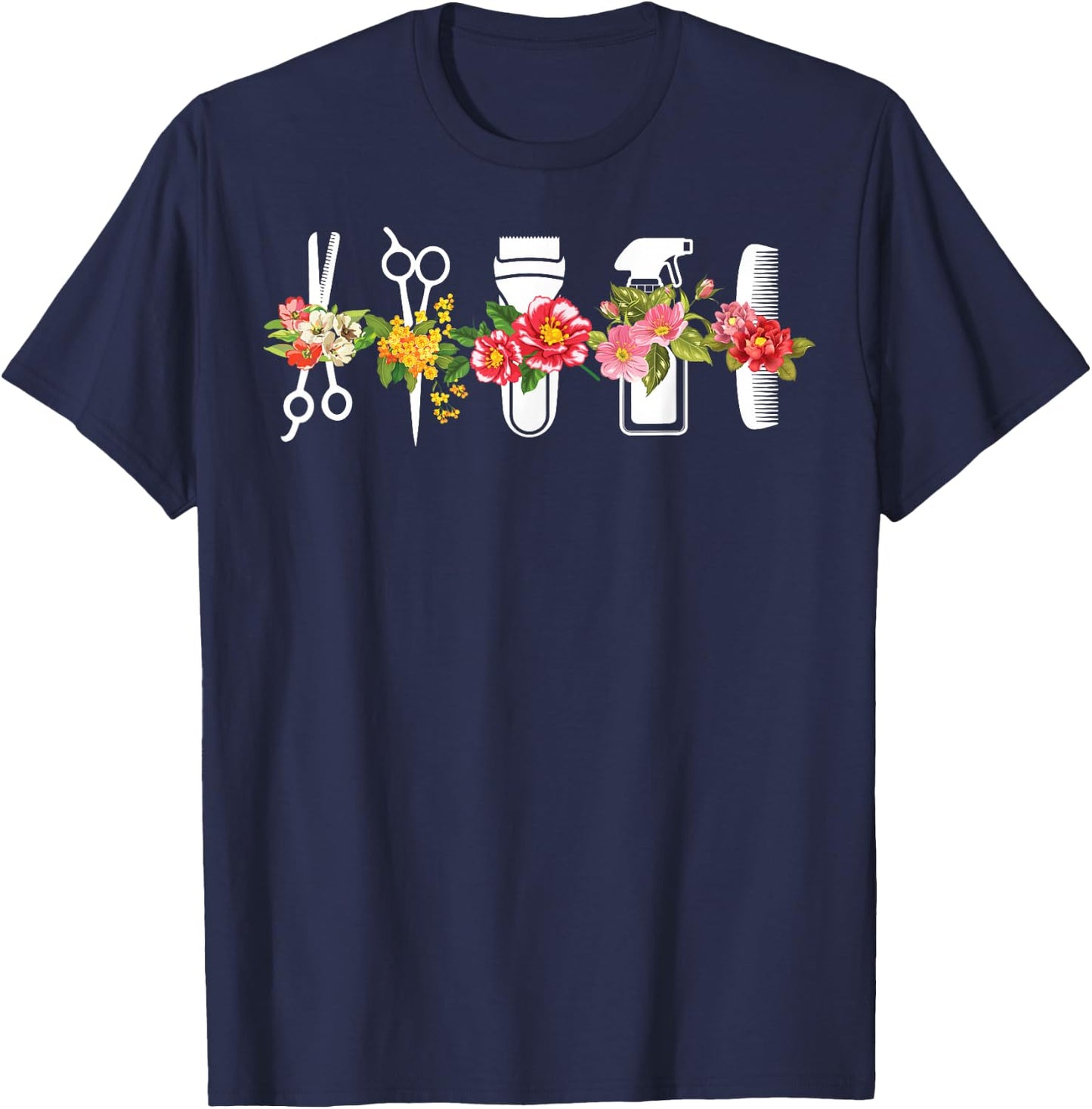 Funny Hair Stylist Tools Gift Hairdresser Women Barber Shop T-Shirt - T-Shirt | Navy