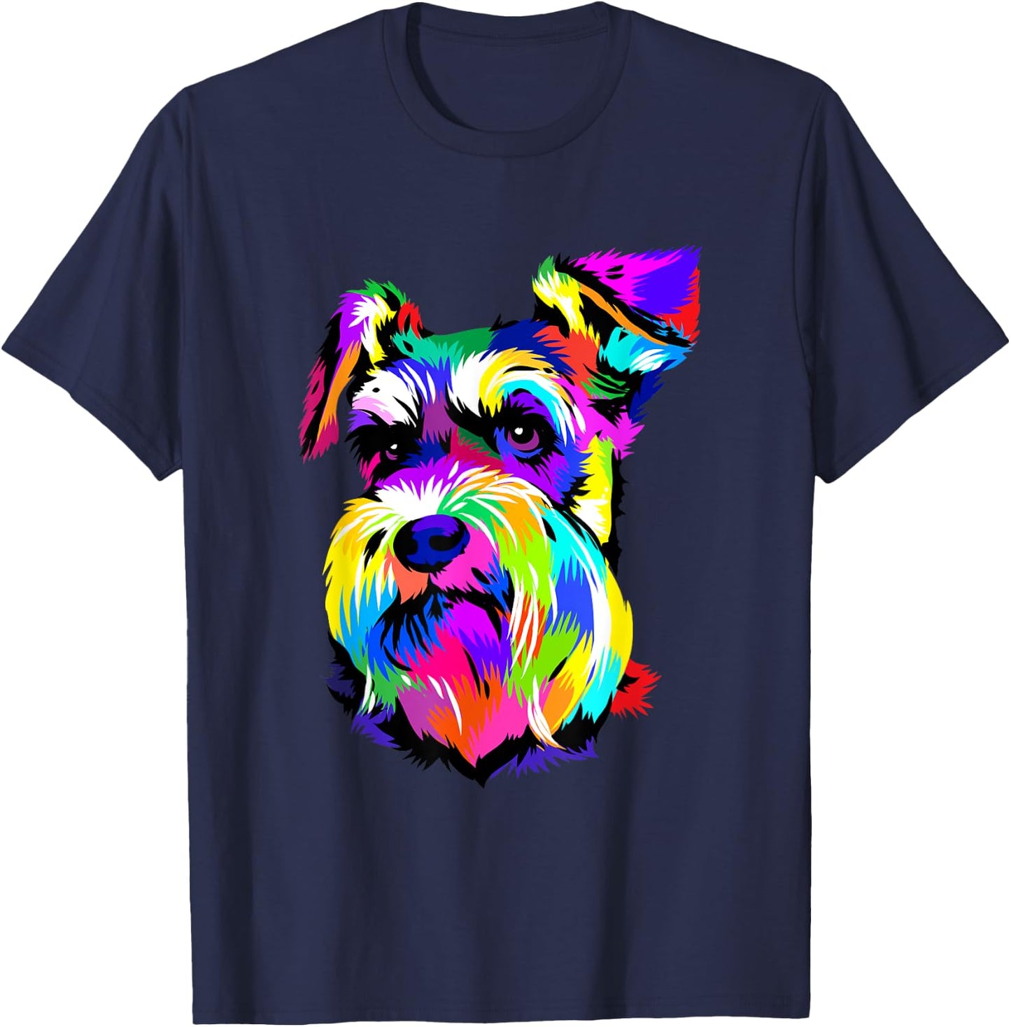 Miniature Schnauzer Pop Art Dog Mini Schnauzer Lover T-Shirt - T-Shirt | Navy