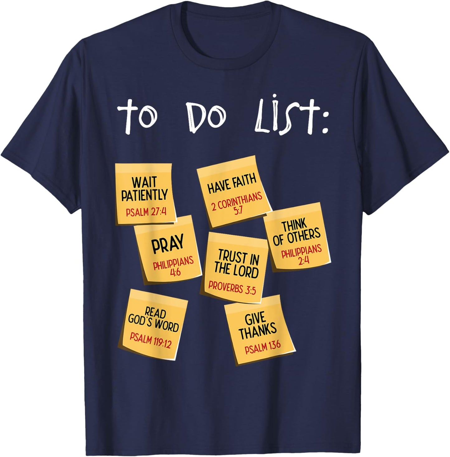 Christian To Do List Christian Planner T-Shirt - T-Shirt | Navy