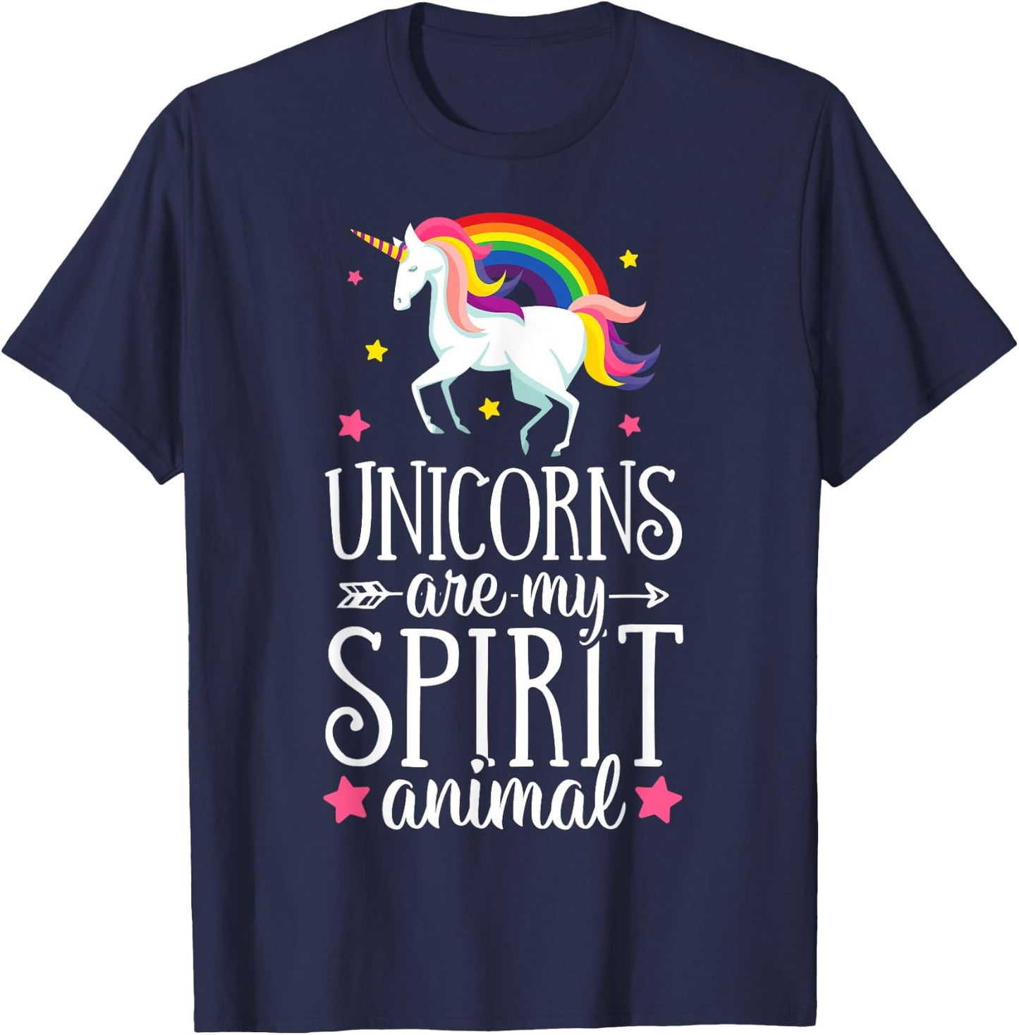 Unicorns Are My Spirit Animal T shirt Unicorn Girls Women T-Shirt - T-Shirt | Navy