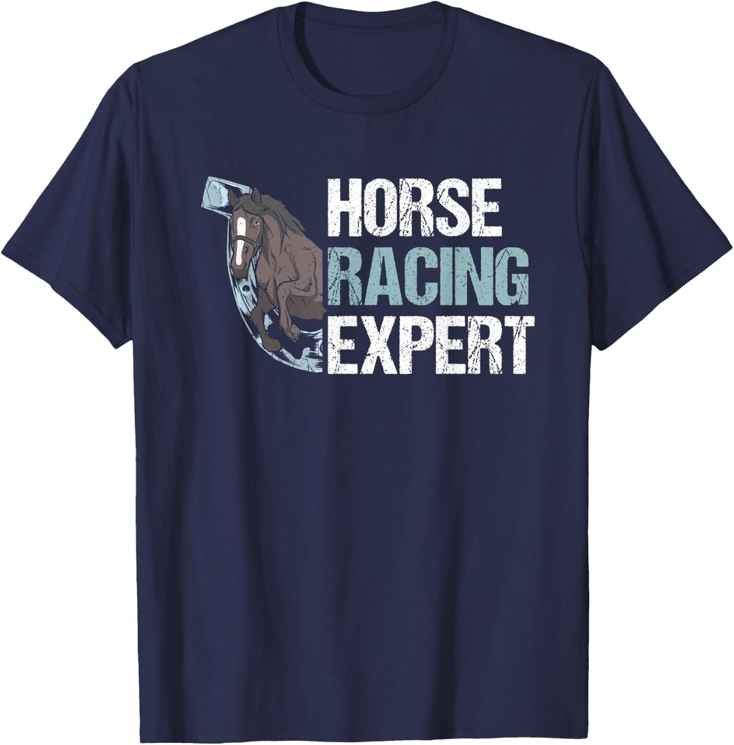 Funny Horse Racing Expert Derby Equestrian Design T-Shirt - T-Shirt | Navy