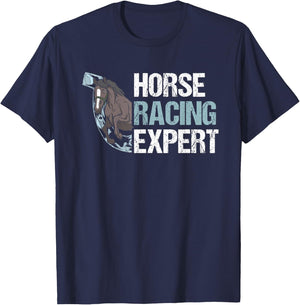 Funny Horse Racing Expert Derby Equestrian Design T-Shirt - T-Shirt | Navy