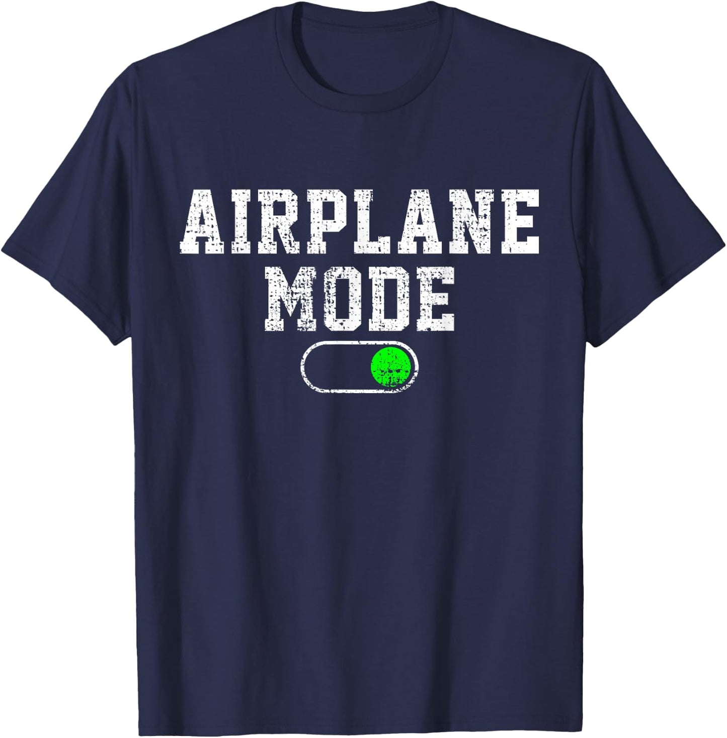 Airplane Mode On Vacation Summer Piolot Aviator Vintage Gift T-Shirt - T-Shirt | Navy