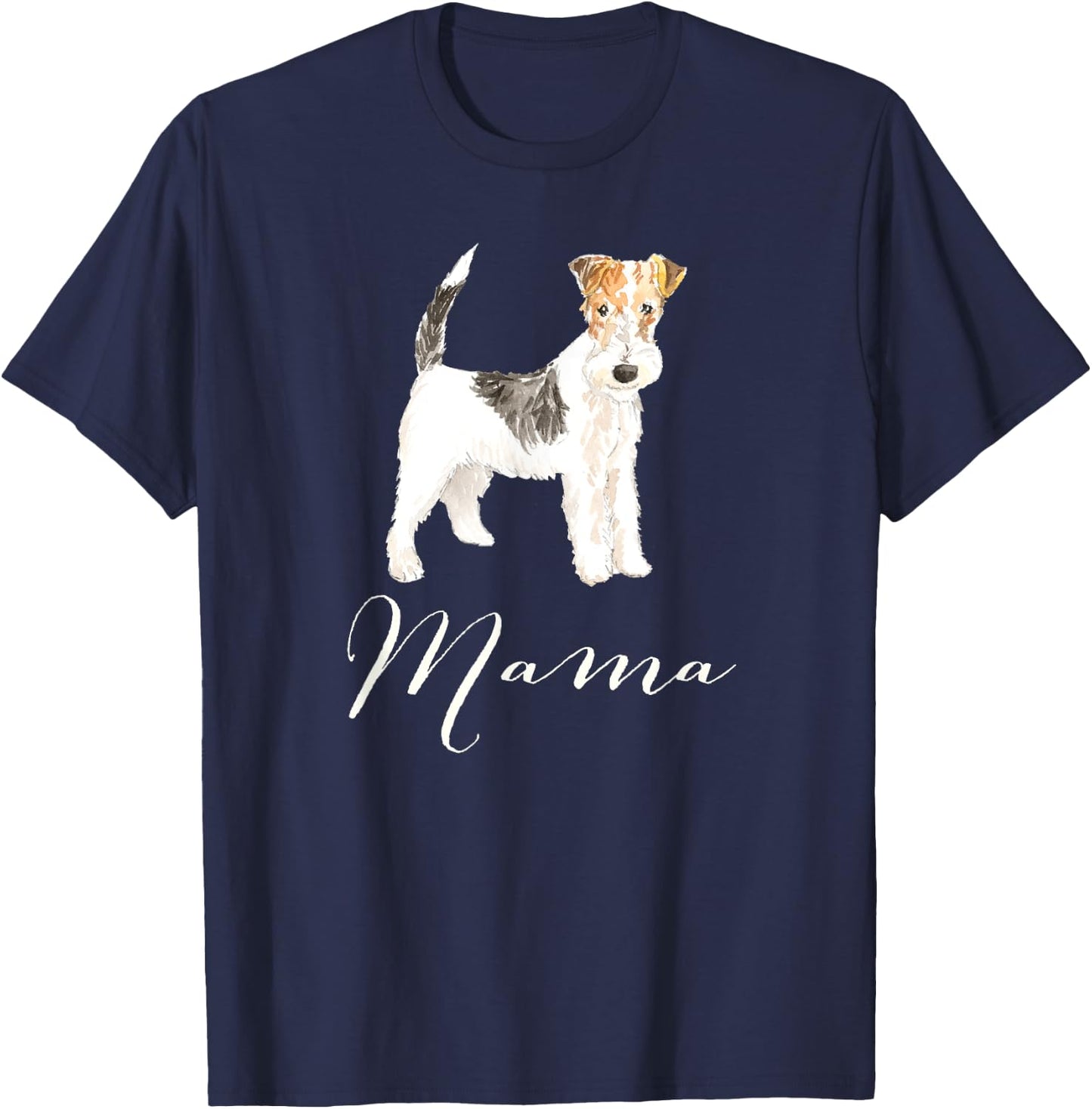 Wire Haired Fox Terrier Dog Mama Shirt Dog Mom Men Women Kids T-Shirt - T-Shirt | Navy