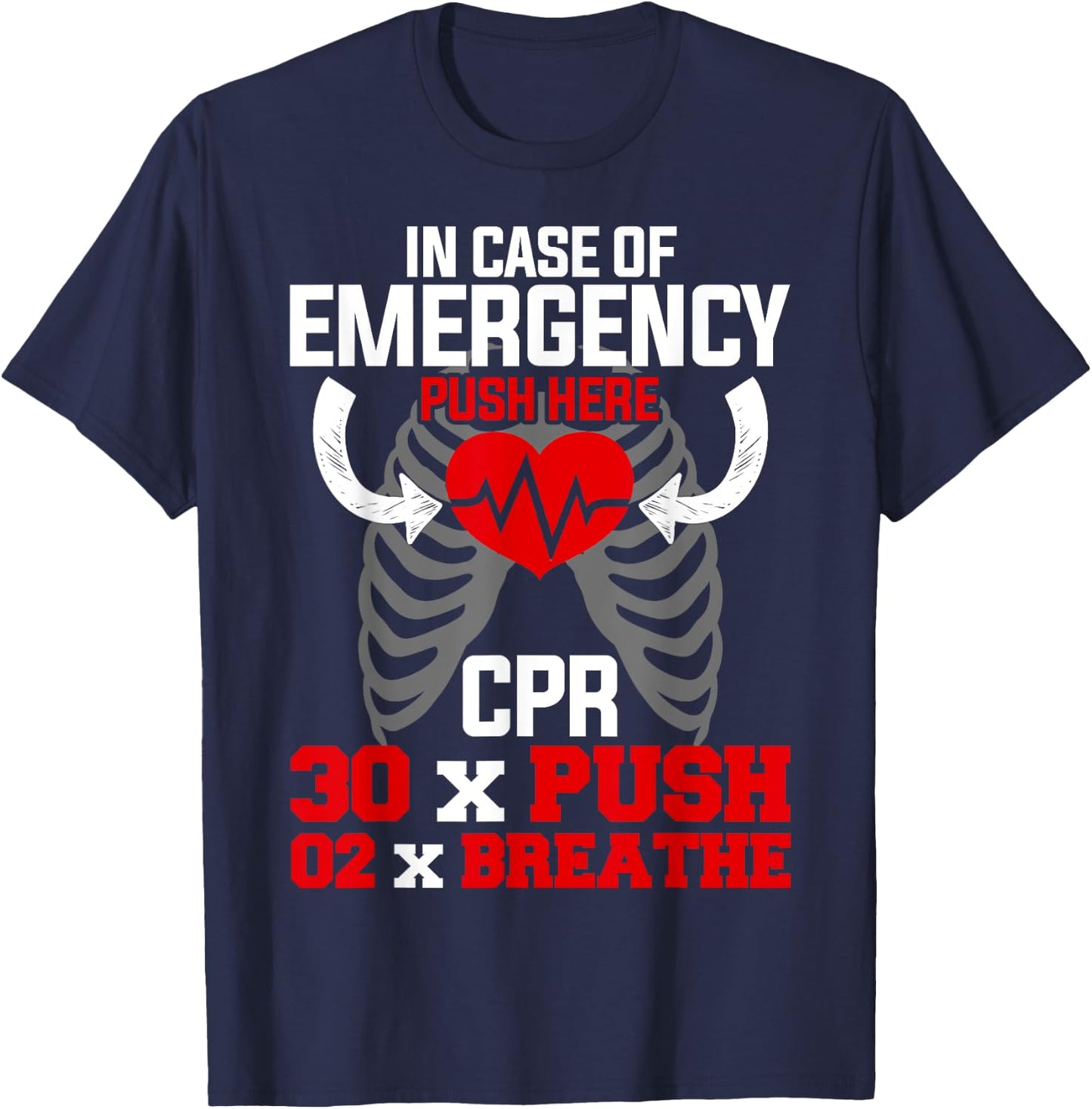 Funny CPR Instructor First Aid for Nurses CPR Instructor T-Shirt - T-Shirt | Navy