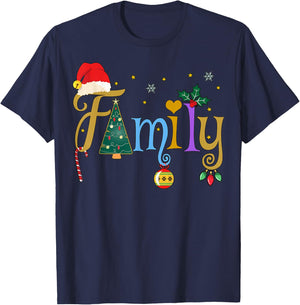 FAMILY Letters Holiday Style Love My Family Christmas T-Shirt - T-Shirt | Navy