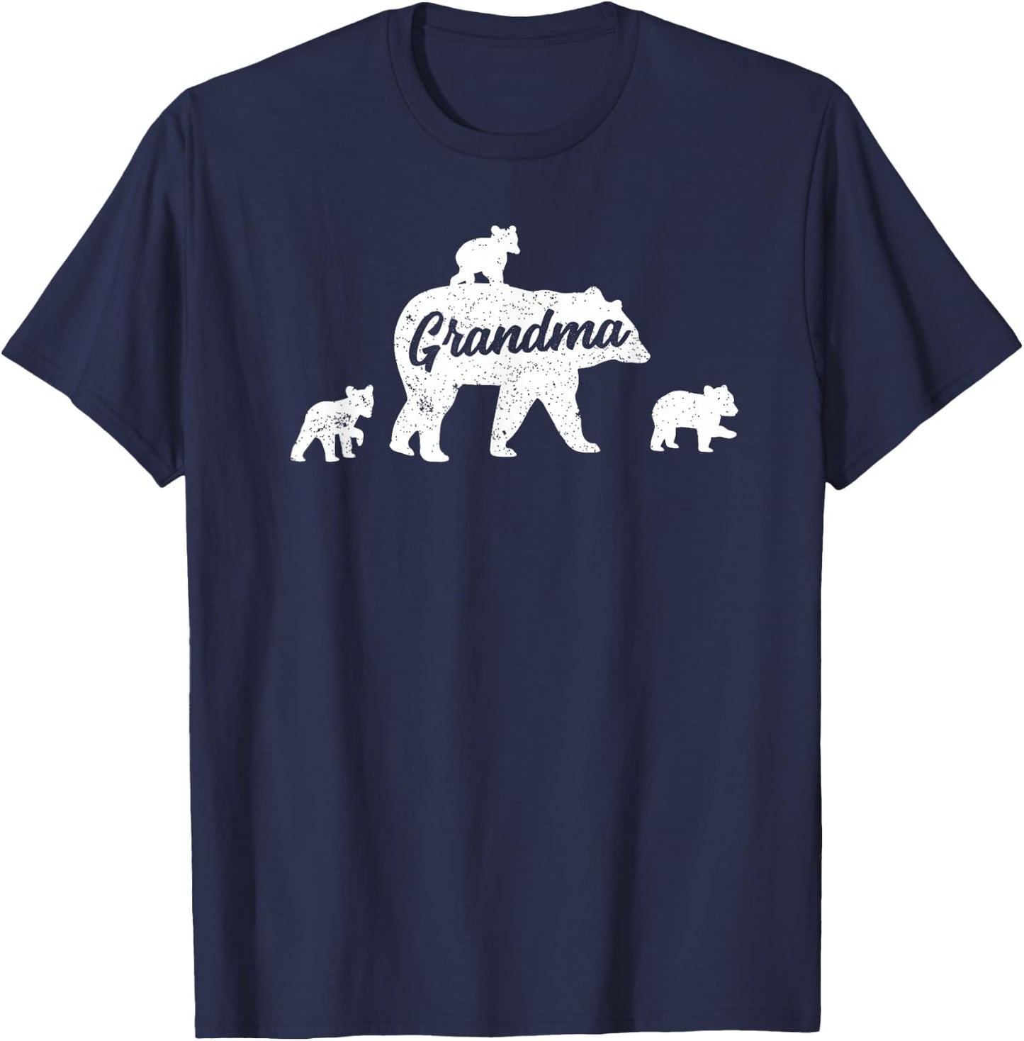Vintage Grandma Bear 3 Cubs Mother's Day T-Shirt - T-Shirt | Navy