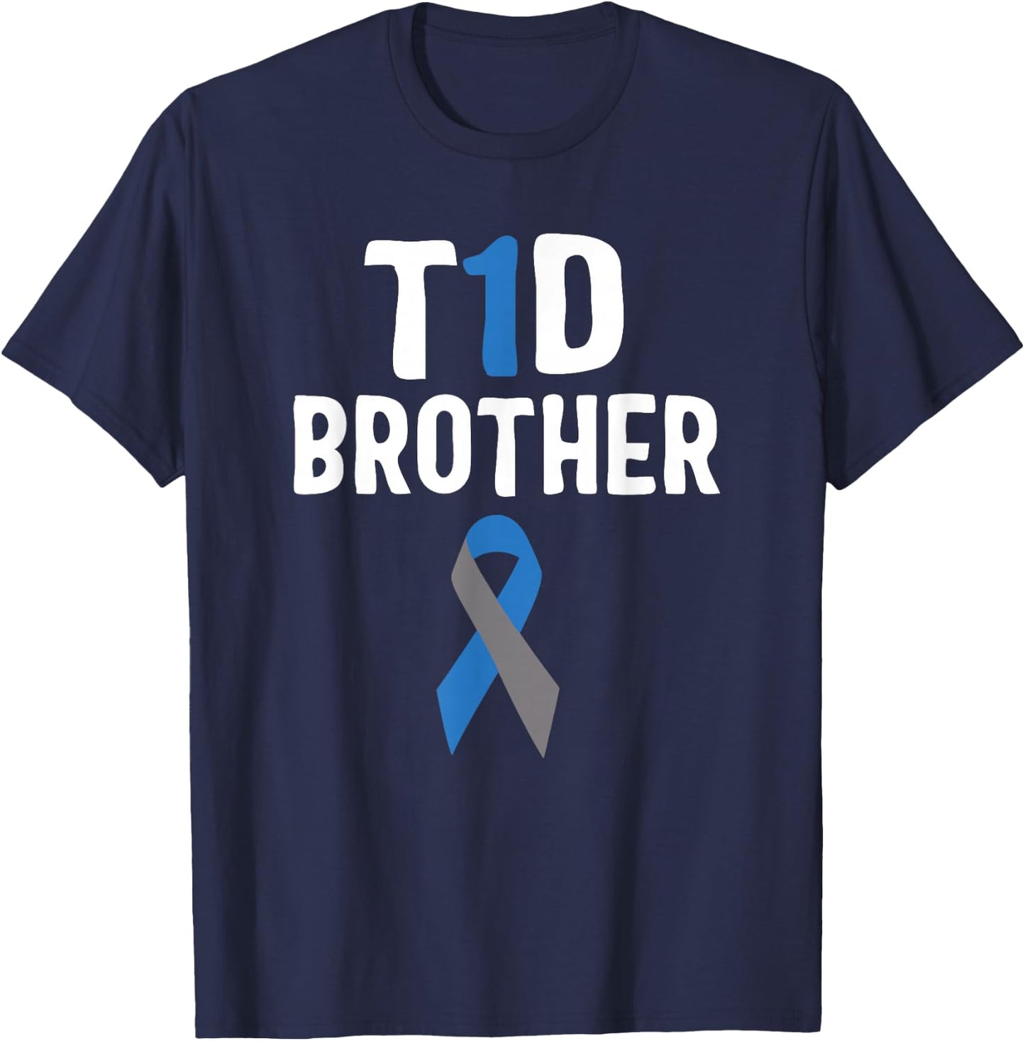 T1D Brother Diabetes Awareness Type 1 Insulin Pancreas T-Shirt - T-Shirt | Navy