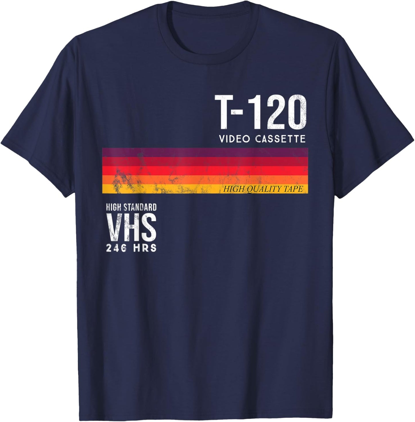 Vintage 80s Video Cassette Tape VHS T-Shirt - T-Shirt | Navy
