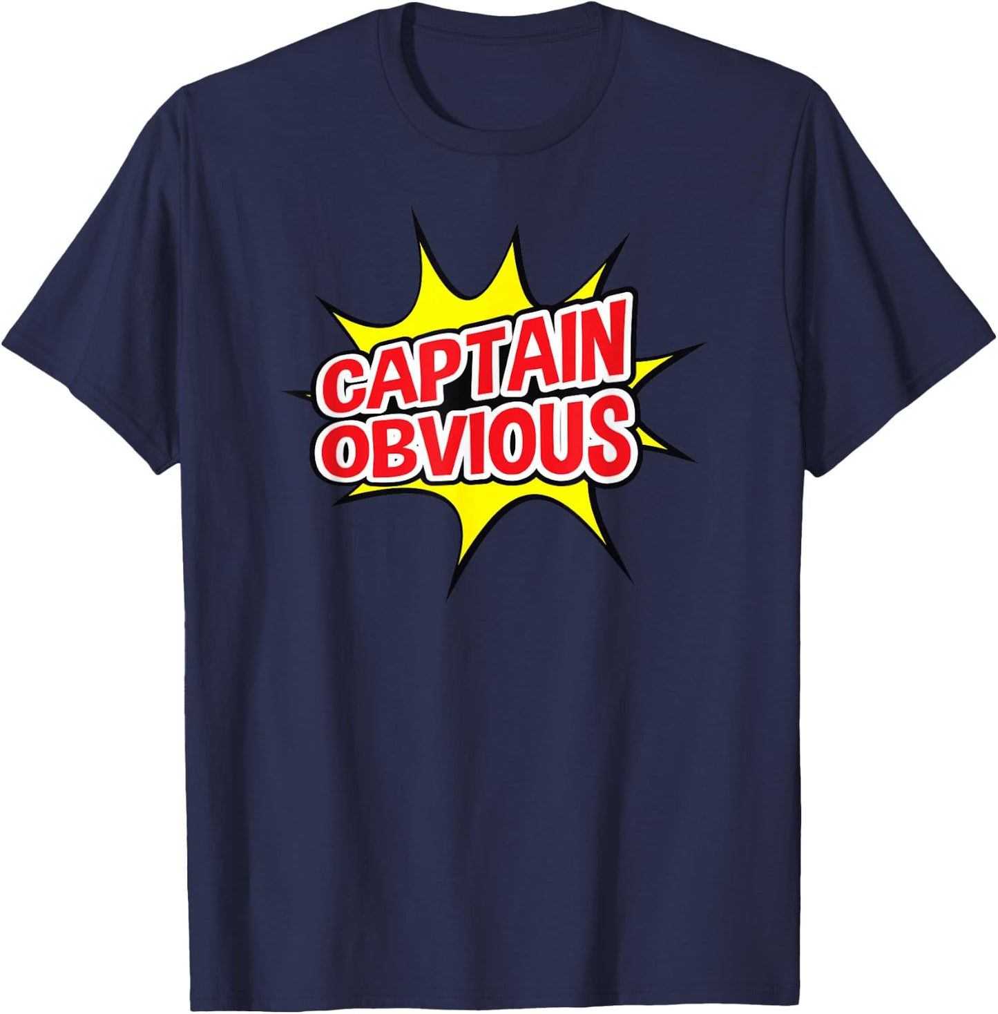 Captain Obvious Superhero Pow Punch T-Shirt - T-Shirt | Navy
