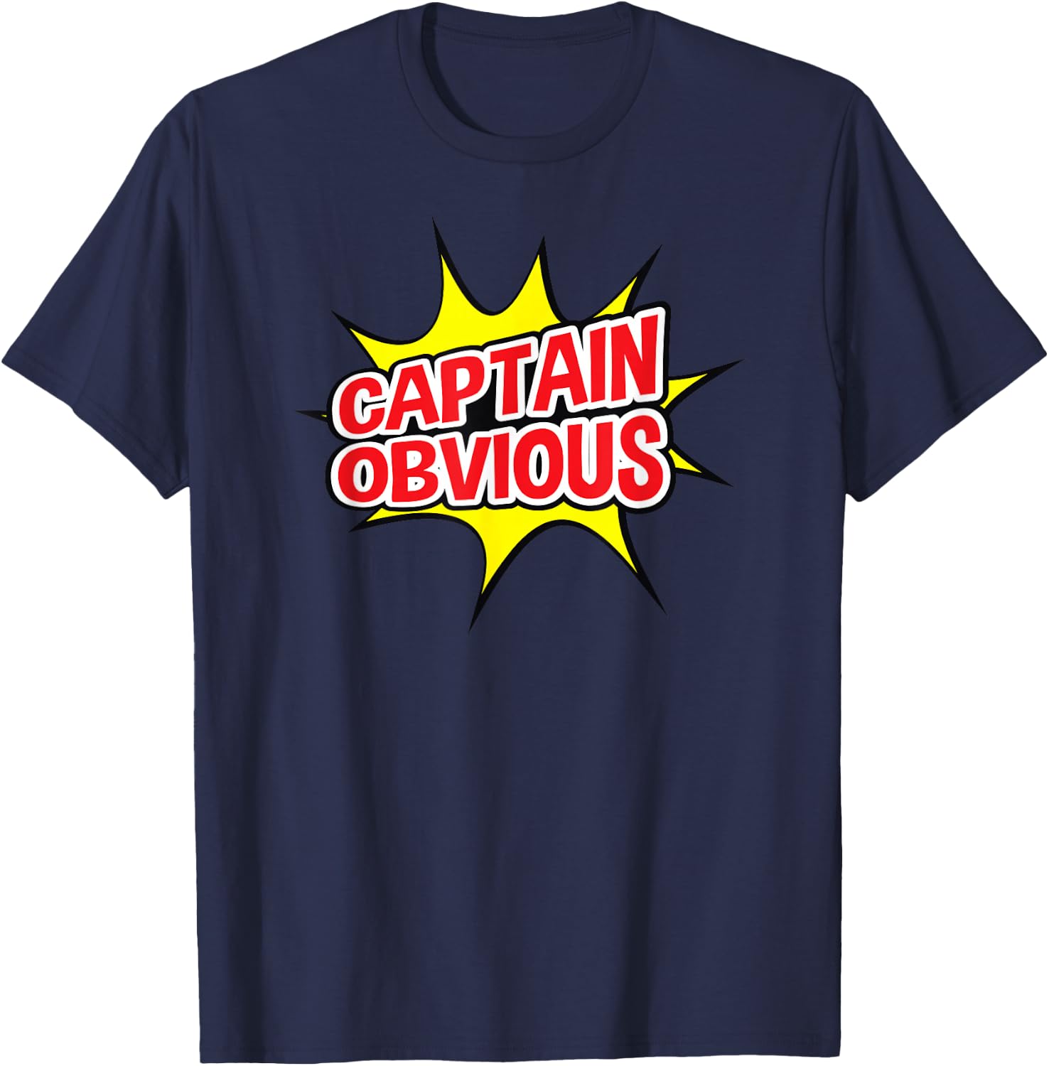 Captain Obvious Superhero Pow Punch T-Shirt - T-Shirt | Navy