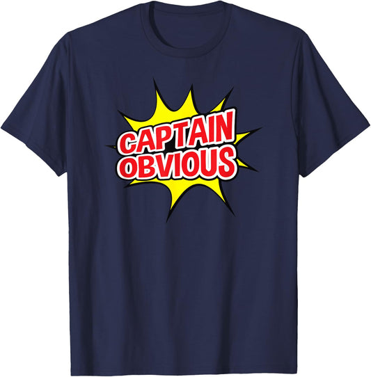 Captain Obvious Superhero Pow Punch T-Shirt - T-Shirt | Navy