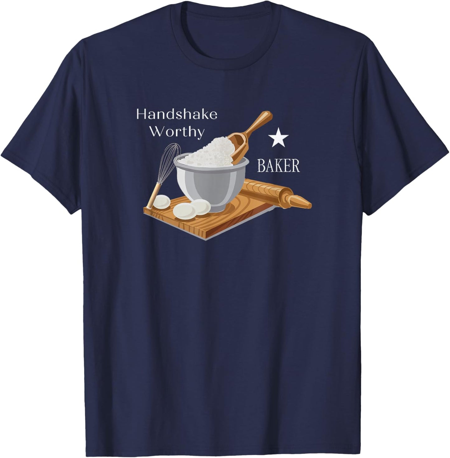 Women's & Men's Best Baker Shirt, Star Baker, Gift Baker T-Shirt - T-Shirt | Navy
