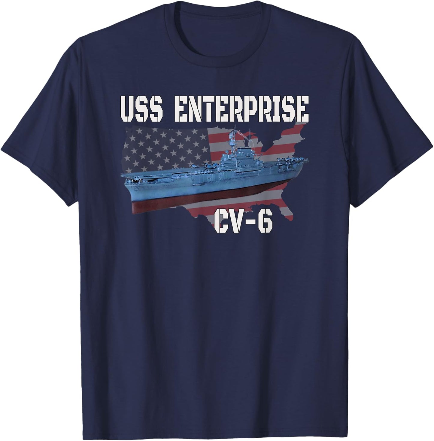 USS Enterprise CV-6 Aircraft Carrier Veterans Day Father Day T-Shirt - T-Shirt | Navy
