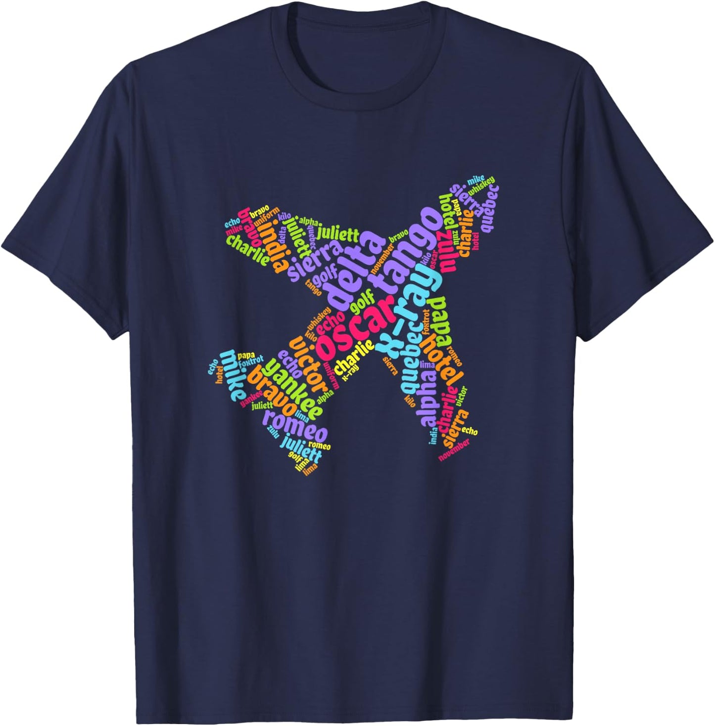 Aeroplane Pilot Alphabet Pilot Flight Student Flight School T-Shirt - T-Shirt | Navy