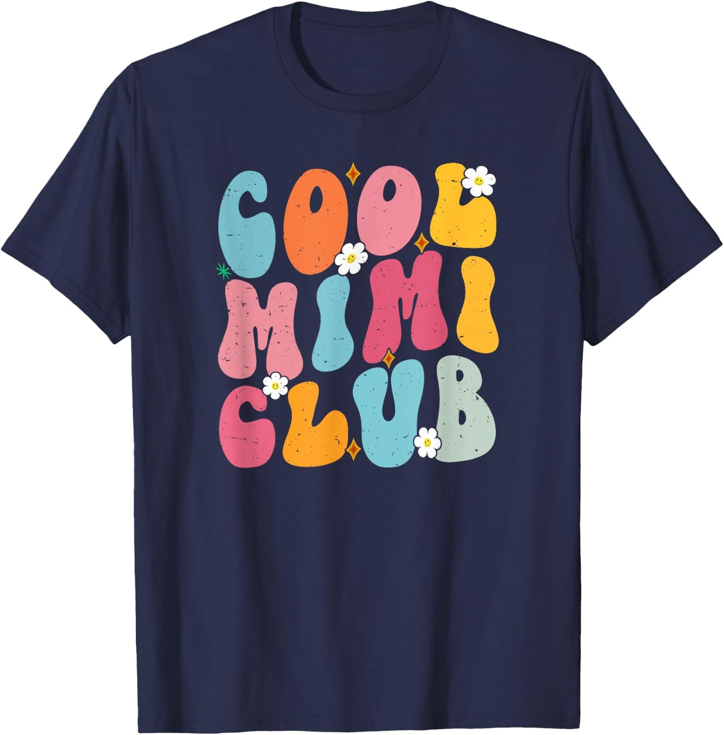 Cool Mimi Club Mother's Day Groovy Retro Best Mom Ever T-Shirt - T-Shirt | Navy