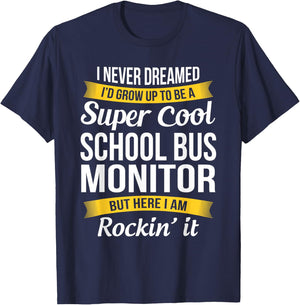School Bus Monitor Funny Gift T-Shirt - T-Shirt | Navy