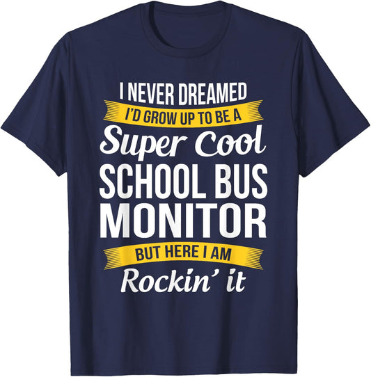 School Bus Monitor Funny Gift T-Shirt - T-Shirt | Navy