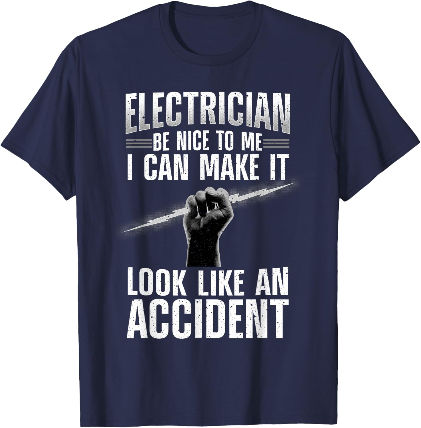 Funny Electrician Art Women Professional Electrician T-Shirt - T-Shirt | Navy