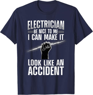 Funny Electrician Art Women Professional Electrician T-Shirt - T-Shirt | Navy