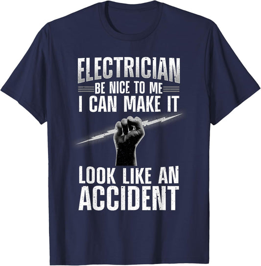 Funny Electrician Art Women Professional Electrician T-Shirt - T-Shirt | Navy