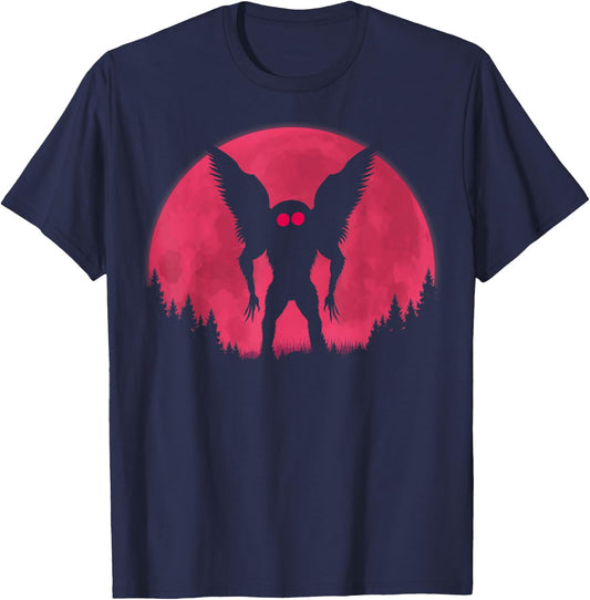 Mothman Moon! Funny Cryptid Women Kids! Moth man T-Shirt - T-Shirt | Navy