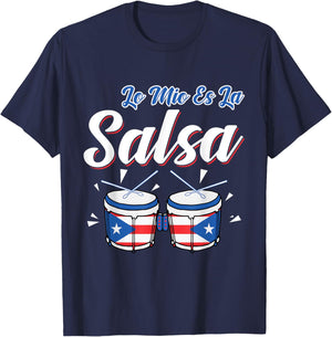 Salsa de Puerto Rico, Boricua Puerto Rican Pride Gift Music T-Shirt - T-Shirt | Navy