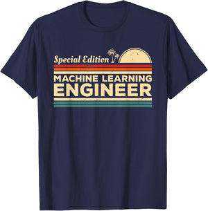 Vintage Machine Learning Engineer T-Shirt - T-Shirt | Navy