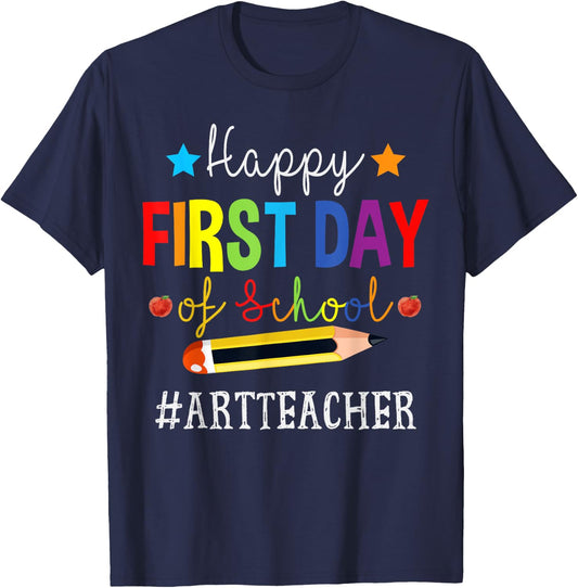 Art Teacher Squad Happy 1st Day Of School Back to School Women Kids T-Shirt - T-Shirt | Navy