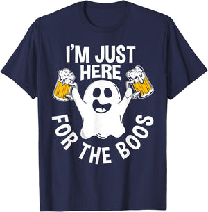 Men Funny Halloween I'm Just Here For The Boos Gift T-Shirt - T-Shirt | Navy
