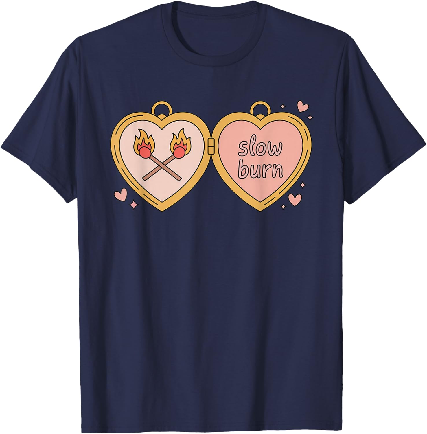Slow Burn Romance Book Lover T-Shirt - T-Shirt | Navy