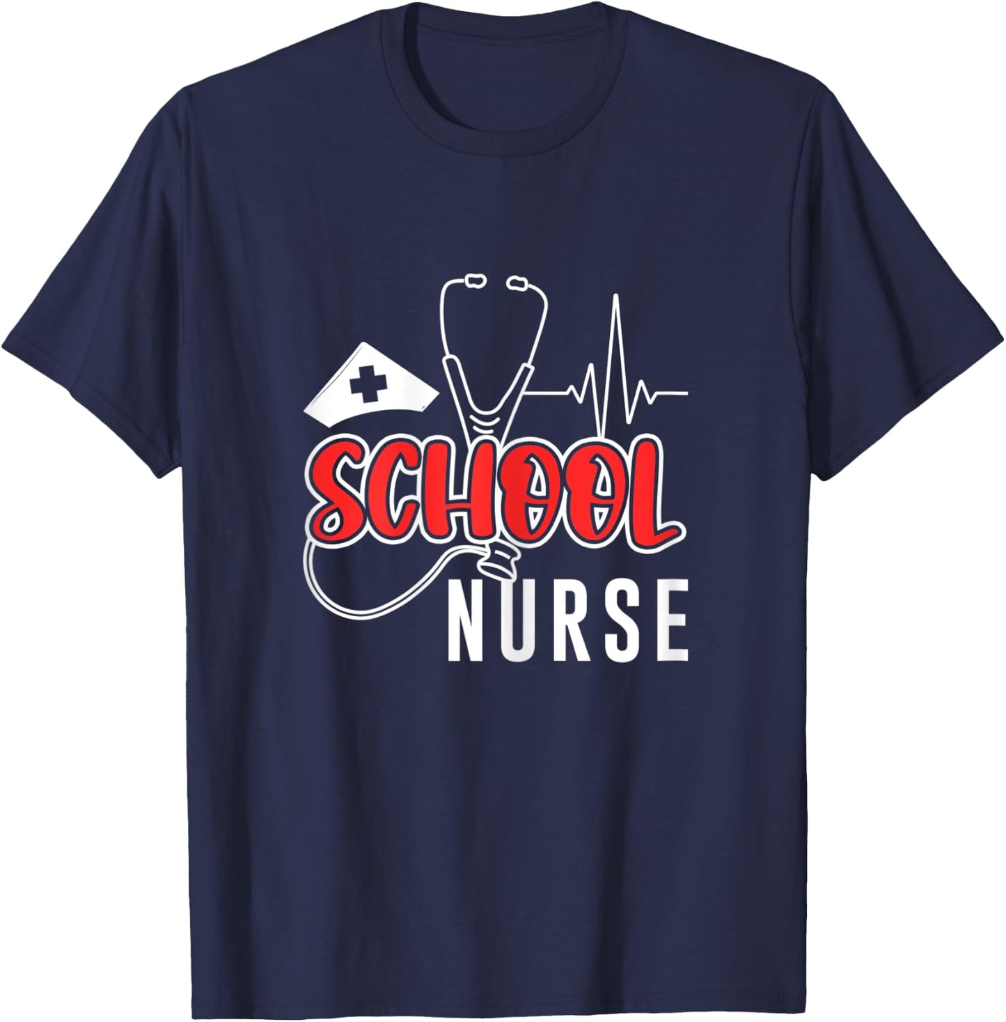 School Nurse Nursing Doctor Medical Medicine Hospital Health T-Shirt - T-Shirt | Navy