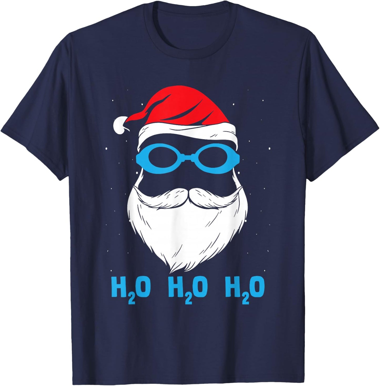H2o H2o H2o Santa Claus Swimming Santa Hat Swimming Lover T-Shirt - T-Shirt | Navy