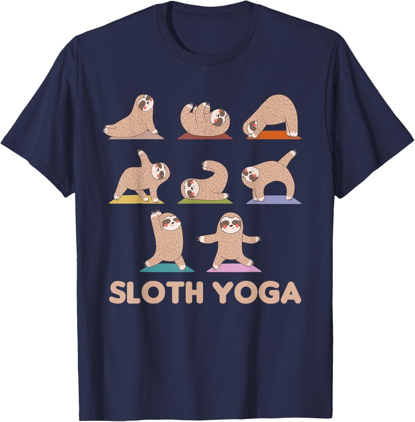 Sloth Yoga Cute Sloths Do Sport Sloth Yoga T-Shirt - T-Shirt | Navy