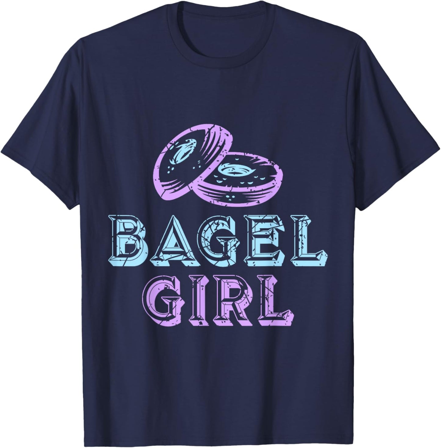 Bagel Girl Funny Bagel Lover Costume Gift T-Shirt - T-Shirt | Navy