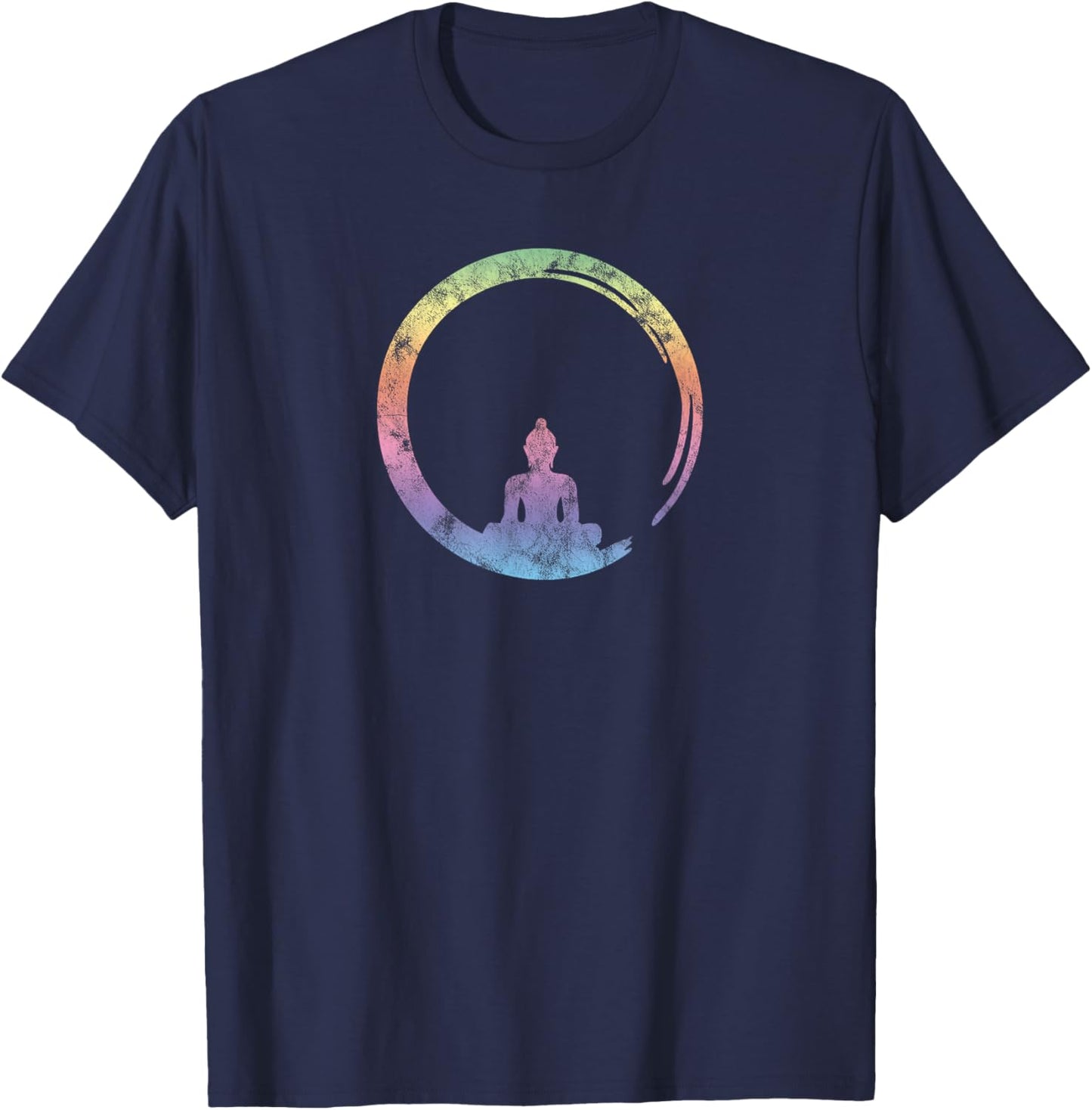 Enso, Zen, Circle, Symbol Buddhism Buddha Meditation Yoga T-Shirt - T-Shirt | Navy