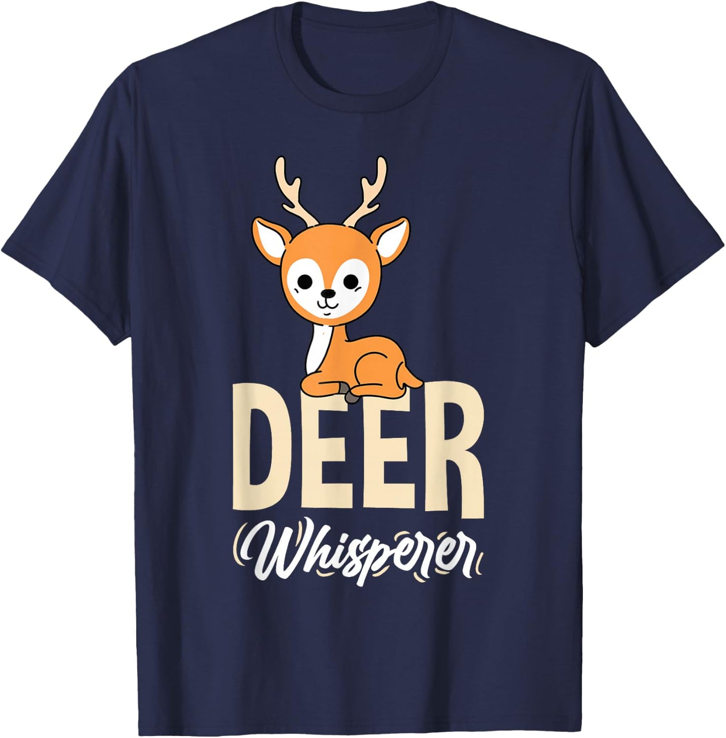 Kawaii Deer Whisperer T-Shirt - T-Shirt | Navy