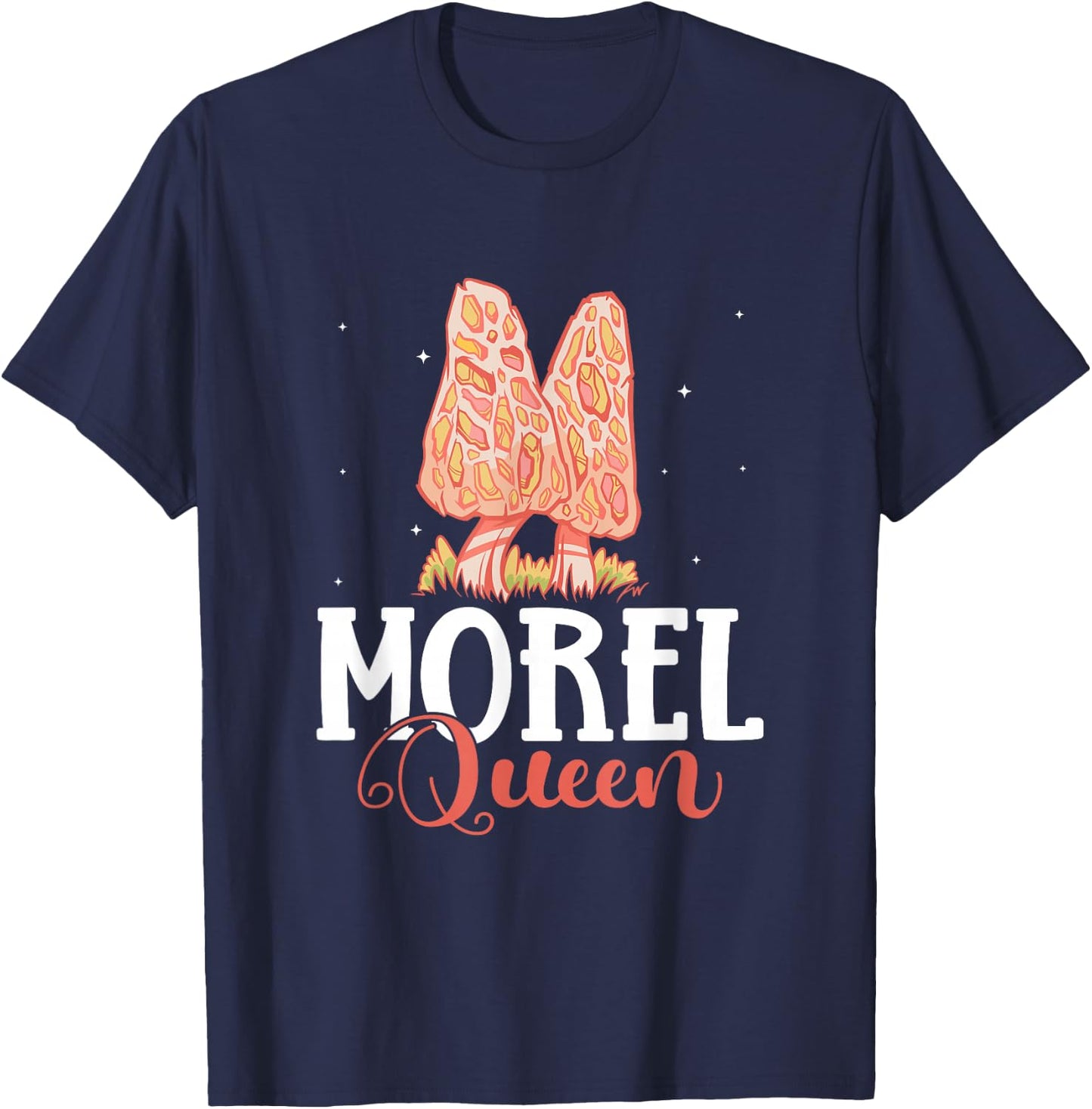 Morel Queen Mushroom Hunting T-Shirt - T-Shirt | Navy