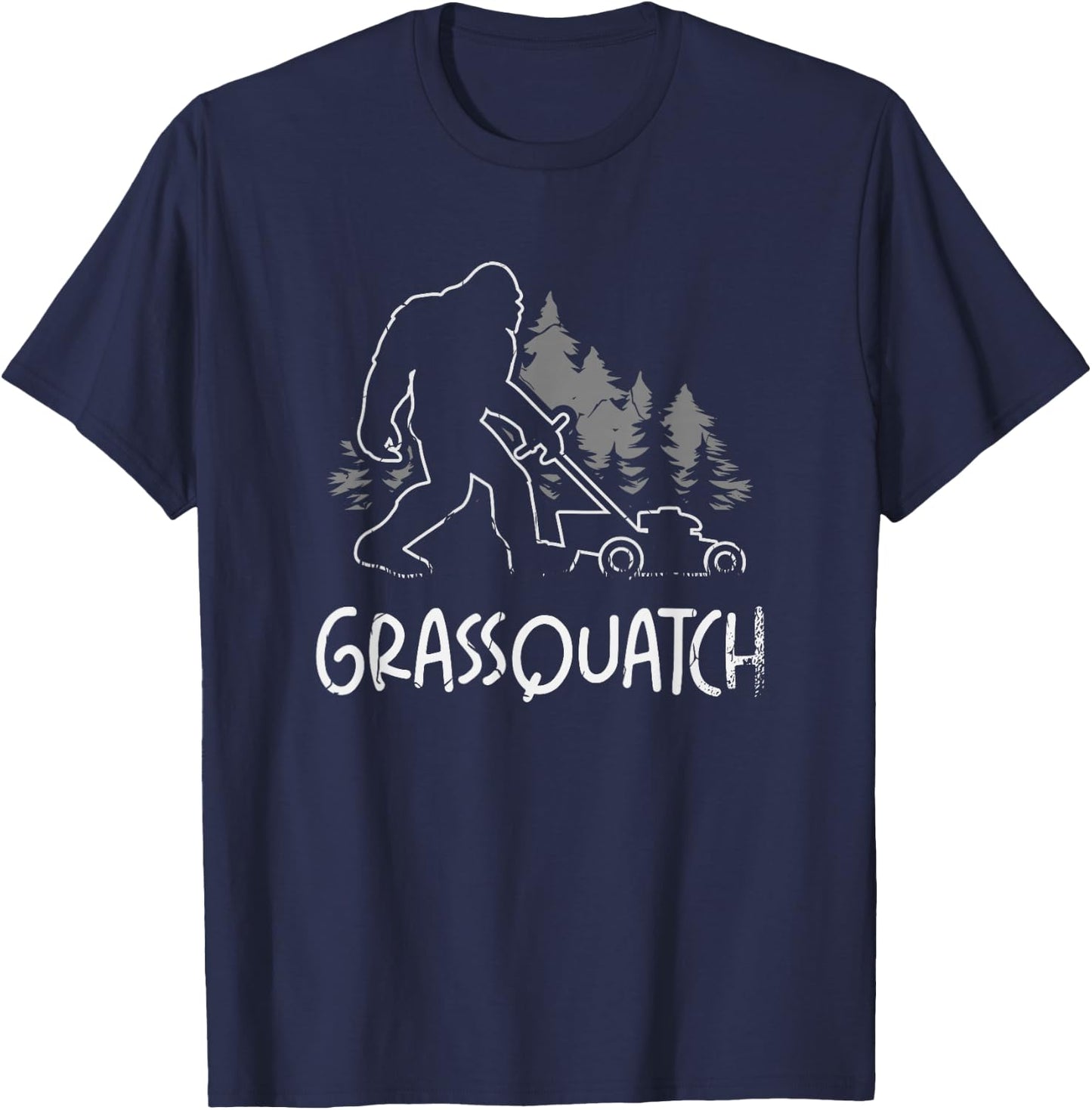 Grassquatch Lawn Grass Bigfoot Fan Mow Sasquatch for a Mower T-Shirt - T-Shirt | Navy