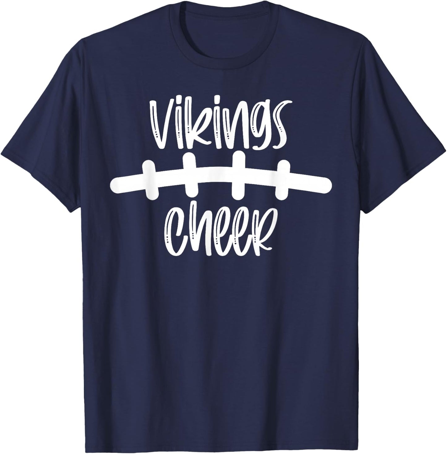Vikings Cheer School Spirit Football Team Mascot Game Night T-Shirt - T-Shirt | Navy