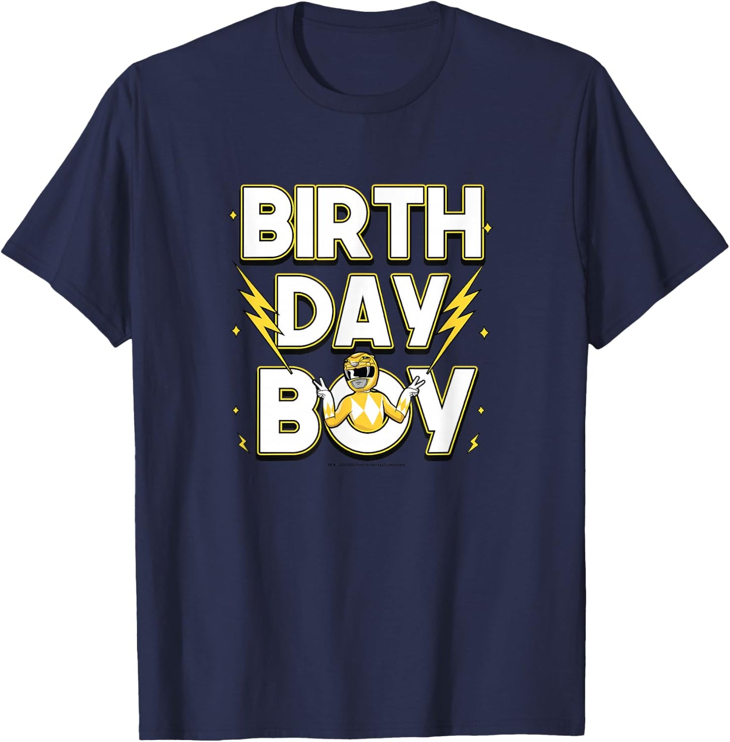 Power Rangers Birthday Boy Electrifying Yellow Ranger T-Shirt - T-Shirt | Navy