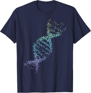 Nerdy Science 2021 DNA Double Helix Women Men Professor Funny Teacher T-Shirt - T-Shirt | Navy