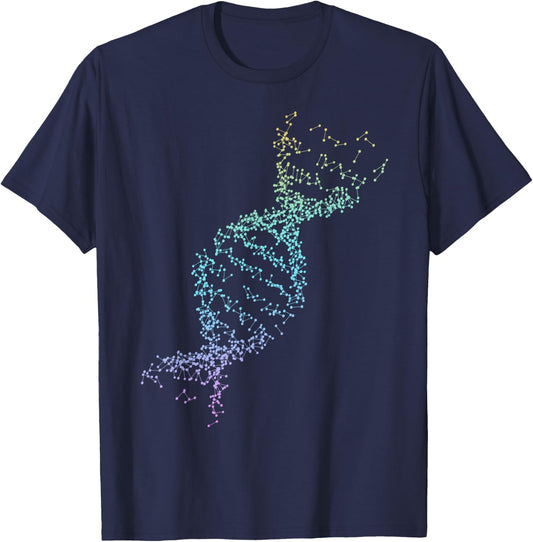 Nerdy Science 2021 DNA Double Helix Women Men Professor Funny Teacher T-Shirt - T-Shirt | Navy