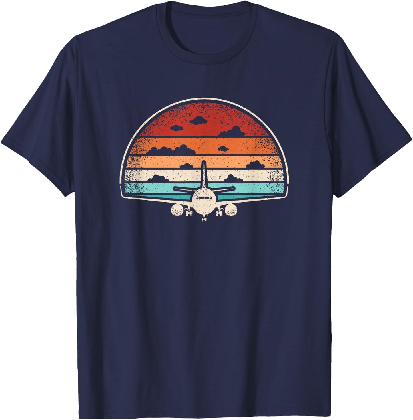 Retro Airplane Fly Plane Pilot Flying Vintage Aviation Men T-Shirt - T-Shirt | Navy