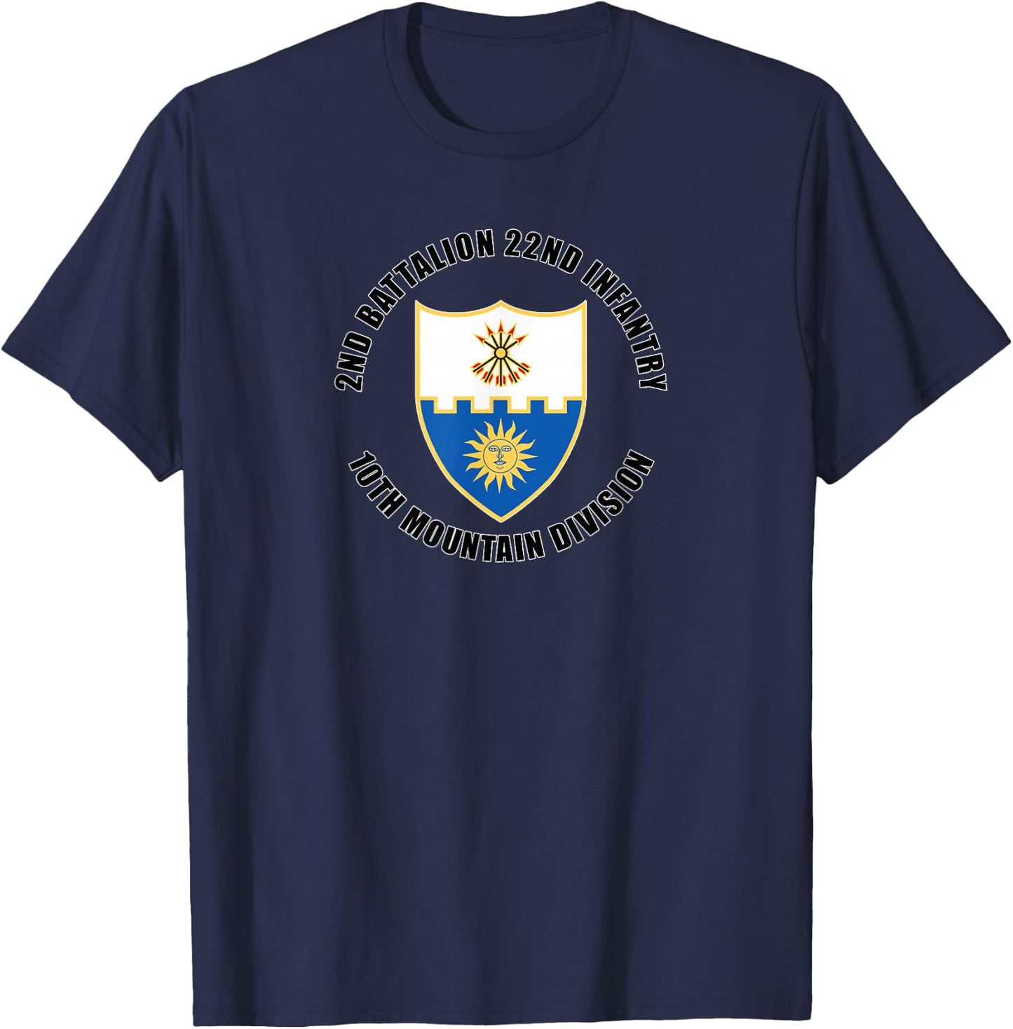 2nd Battalion 22nd Infantry 10th Mountain Division Veteran T-Shirt - T-Shirt | Navy